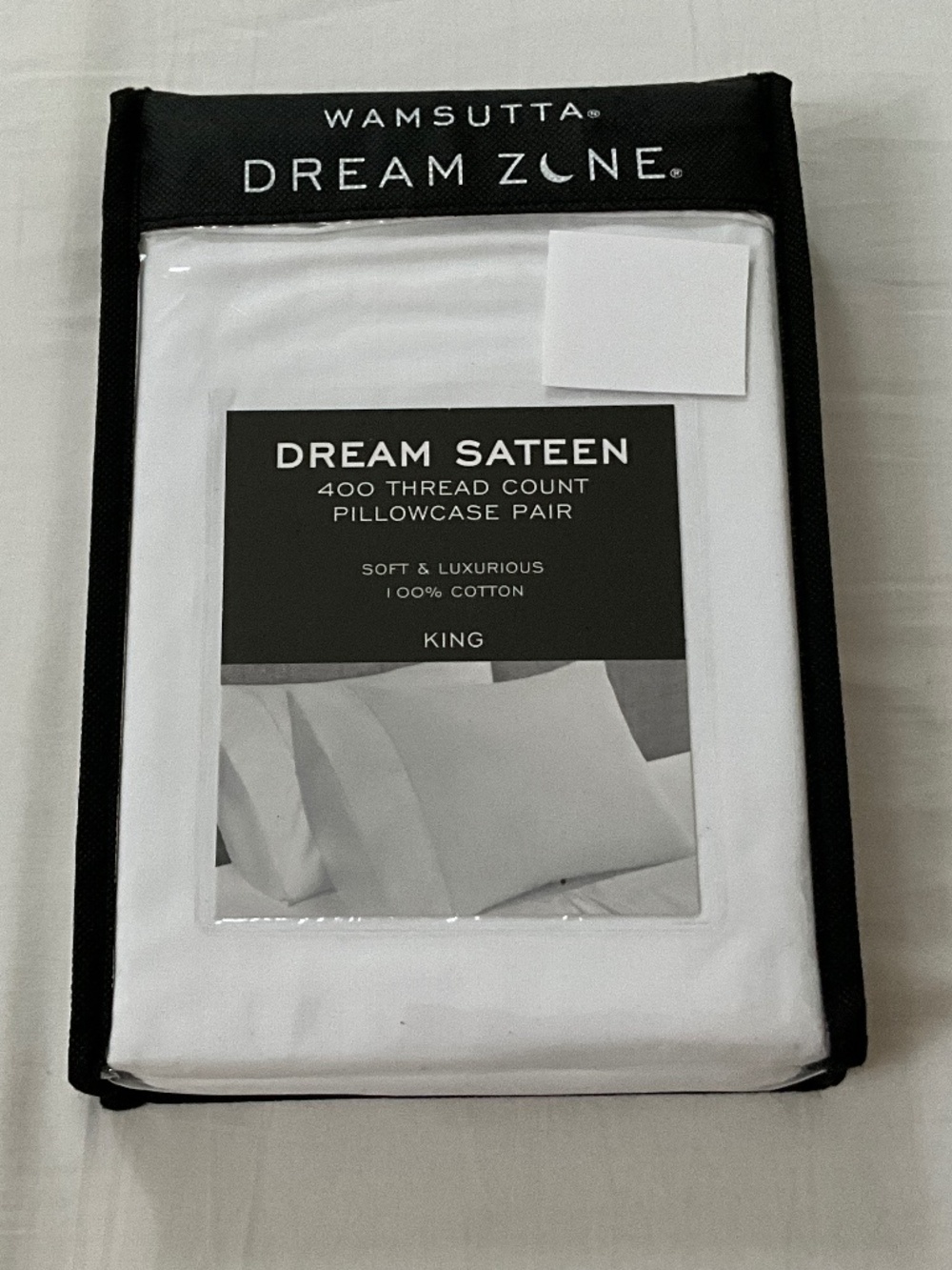 NWT WAMSUTTA Dream Zone 400T Cotton Sateen King Pillowcases White